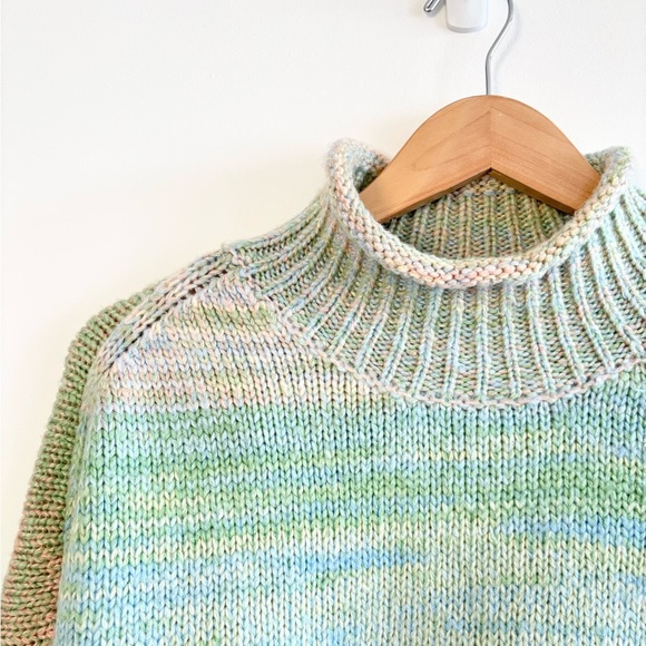 Anthropologie 525 America Space-Dye Mock-Neck Pastel Multicoloured Sweater - Picture 6 of 10